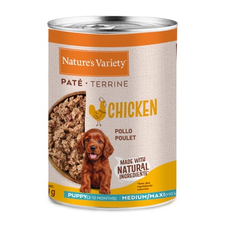 12x400g Nature's Variety Paté Medium/Maxi Puppy Kip Hondenvoer nat