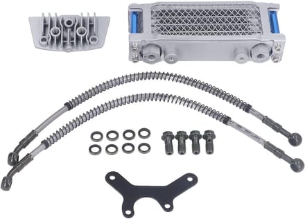 Motorolieradiator - Koelsysteem Kit - Motor Koelen - Hoog Rendement - 25x13x7 cm - Zilver