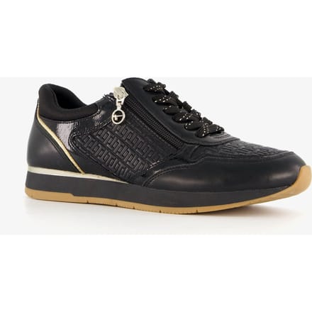 Tamaris dames sneakers zwart goud