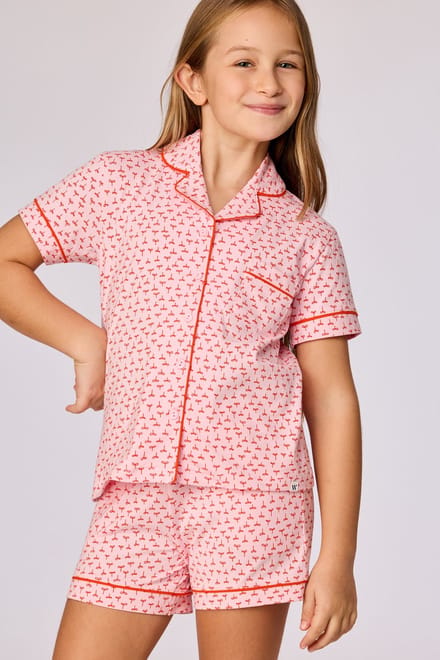 Pyjama dames woody hemd plantjes km short