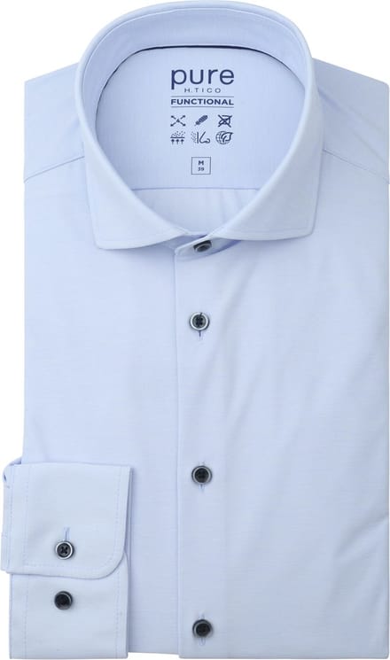 Pure Shirt Melange Light Blue - Maat 41 - Heren - Overhemden Casual