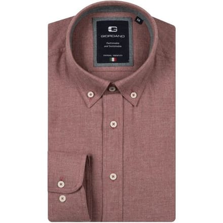 Giordano Overhemd Loretto Button-Down Melange Flanel Twill Deep Mauve / male
