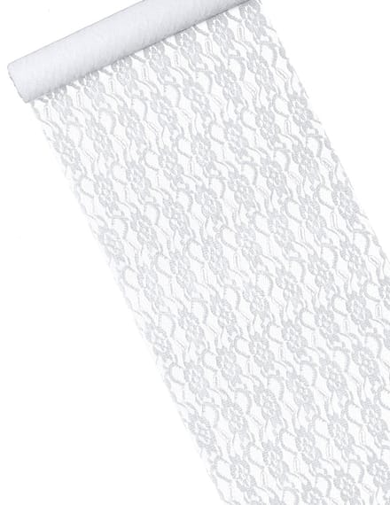 ARTYFETES - Wit kanten tafelloper 30 cm x 5 m romantische bruiloftsdecoratie
