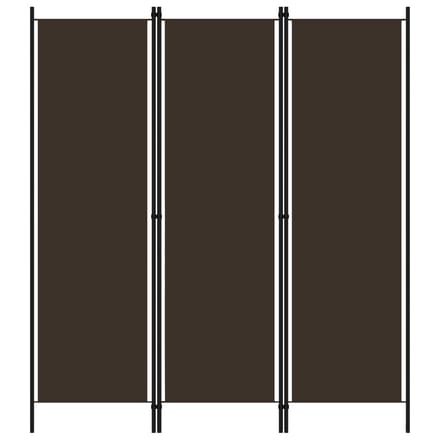 vidaXL - Kamerscherm - met - 3 - panelen - 150x180 - cm - bruin