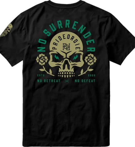 PRIDE or Die T-shirt NO SURRENDER Katoen Zwart - M