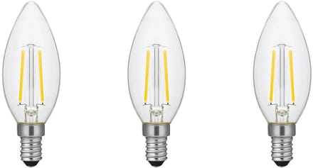 SPL E14 LED Lamp 2W Dimbaar - CRI 93 - Extra Warm Wit - 2500K - LED Filament Kaars C35 - Vervangt 16W - 3 Stuks