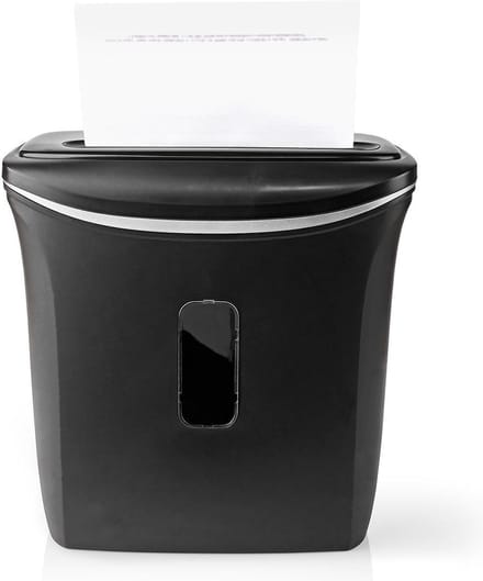 Nedis Papierversnipperaar – 6x A4 – Veiligheidsnorm DIN P-4 – 12L – 300W – Zwart