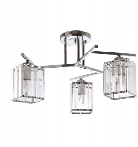 Moderne Hanglamp 3-lichts, Kristal & Metaal, Sfeervol Verlicht