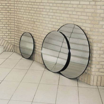 AYTM Spiegel Circum, helder / zwart, Ø 50 cm, glas, MDF-hout