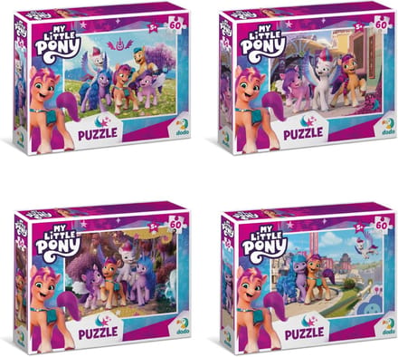 Set van 4 Educatieve Legpuzzels met Pony Figuren voor Kinderen 5+