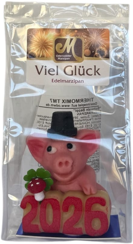 Oud en Nieuw Feest Varken - Marsepein - 100 gram - Jaarwisseling - kerst