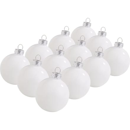Kerstballen van glas, Ø 5,7 cm - Wit-Opaal