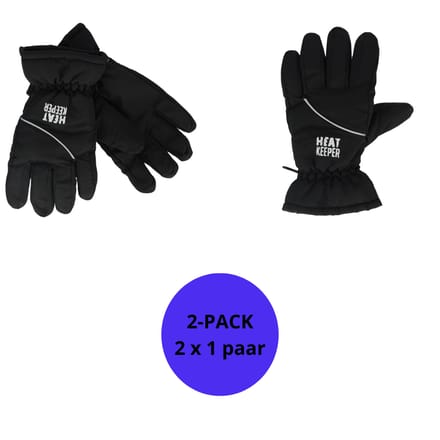 Heatkeeper - Skihandschoenen kinderen - Zwart - 5/8 Jaar - 2-Paar