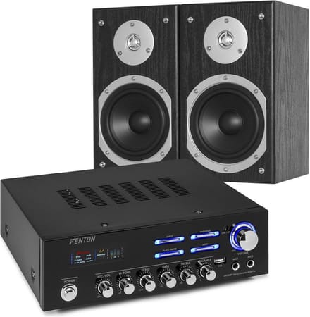 Stereo set - Fenton Bluetooth karaoke stereo set met versterker en speakers - 600W