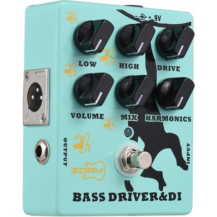 Driver en DI Box Bas Effector Pedaal voor Elektrische Basgitaar met XLR Uitgang Bas Amp Pedaal True groen