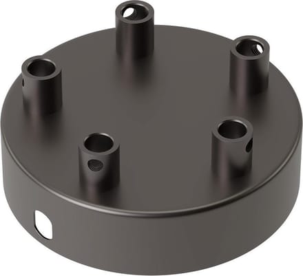 Calex plafondkap 5 snoeren Ø10 cm - parel zwart mat rond