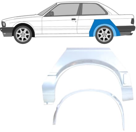 Reparatiepaneel achterspatbord voor BMW 3 E30 1987-1994 / Links / Set