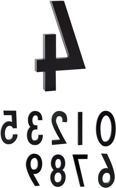Huisnummer - Deur nummer - Huis identificatie - Arne Jacobsen ontwerp - 10cm hoog - Zwart