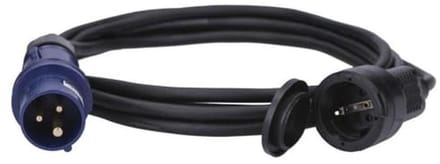 CEE-adapterkabel voor buitengebruik - 230V 16A, IP44, 3-polig, 5 meter