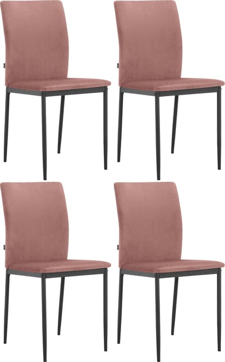 Pavia-Eetkamerstoel - Roze - Set van 4