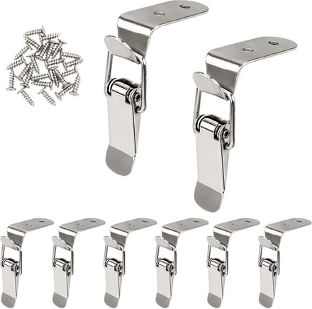 Spring Toggle Lock - Box Latch Toggle - Kast Deur Sluiten - 90 Graden Haaks Ontwerp - 8 stuks - Zilver