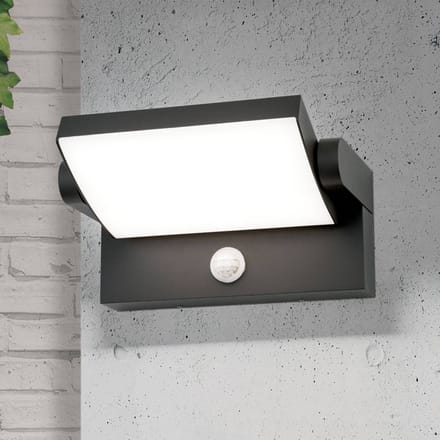 ORION LED buiten wandlamp Ginger, sensor, antraciet, IP54