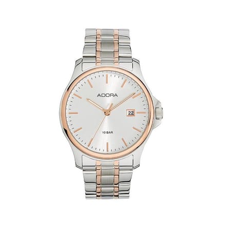 Mooi Adora  heren horloge zilver/rozekleurig AB6503