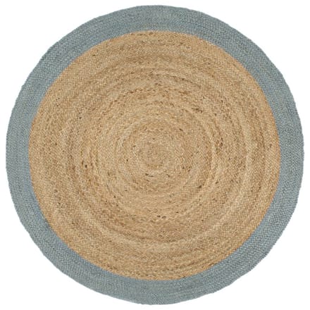 vidaXL - Vloerkleed - handgemaakt - met - olijfgroene - rand - 210 - cm - jute