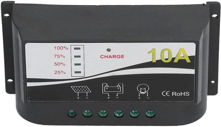 Solar Laadregelaar - Zonnepaneel Oplader - Accu Beheer - Industriële Microcontroller - 12V 24V - Zwart