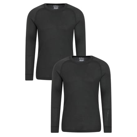 Mountain Warehouse Heren Talus Base Layer Top (Set van 2) (Donkergrijs)