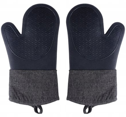 Svenska Living Ovenwant - 2x - siliconen - denim zwart - 18 x 33 cm