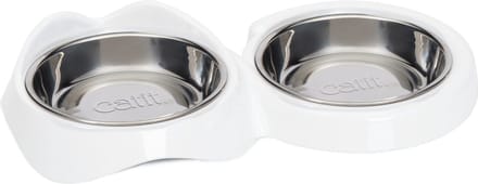 Catit Dubbele Voerbak - Kattenvoerbak - 32x17.5x6 cm Wit