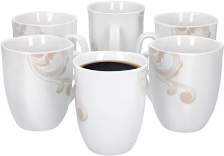 6-delige set koffiekopjes Festivo 33 cl