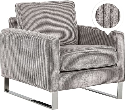 VIND - Fauteuil - Lichtgrijs - Corduroy