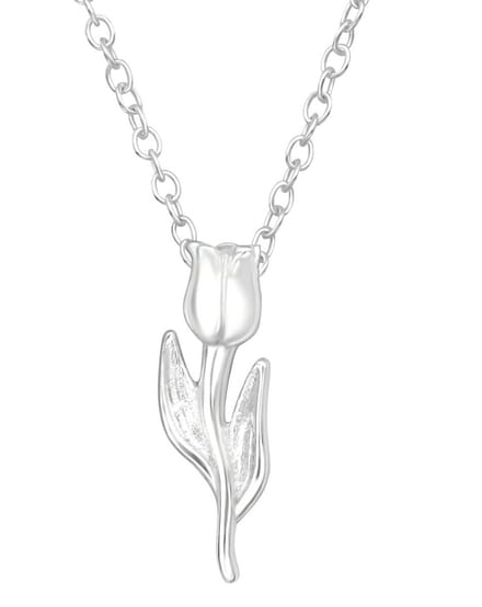 Joy|S - Zilveren roosje bloem hanger - met ketting 42 cm + 3 cm extension