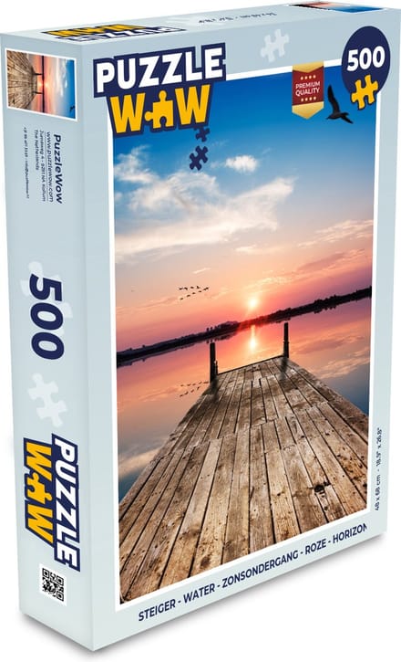 Puzzel Steiger - Water - Zonsondergang - Roze - Horizon - Legpuzzel - Puzzel 500 stukjes
