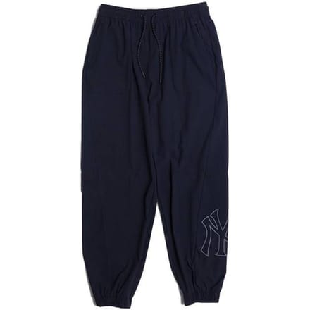 MLB Pantalon Long Tissé Uni Coupe Ample Taille Élastique Jambe Effilée Pantalon Décontracté Unisexe 3AWPB0463-50BKS L black
