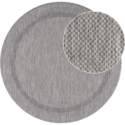 Binnen- en buitenkleed Romana grijs  120 cm rond