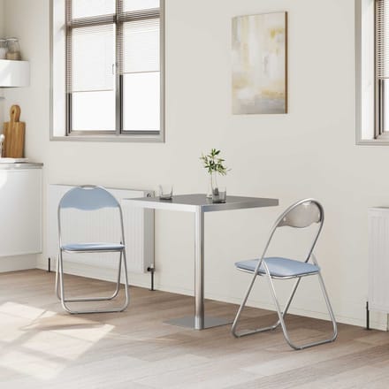 vidaXL - Inklapbare - stoel - 2 - st - Kunstleer - Grijs - 48 - x - 43,5 - x - 81 - cm