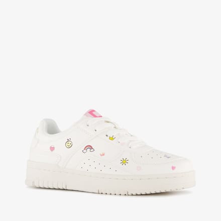 Blue Box meisjes sneakers met icoontjes wit - Maat 34 - Uitneembare zool