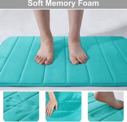 Badmat van traagschuim, absorberend, antislip, wasbaar, 40 x 120 cm, pauwgroen
