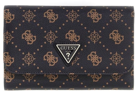 GUESS identiteitskaarthoesje Silia Passport Organizer Espresso Logo donkerbruin