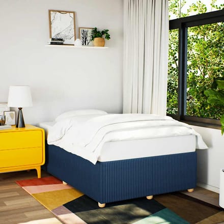 vidaXL - Bedframe - zonder - matras - 120x190 - cm - stof - blauw