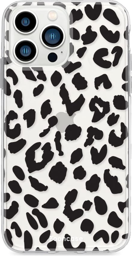 Fooncase Hoesje Geschikt voor iPhone 13 Pro - Shockproof Case - Back Cover / Soft Case - Luipaard / Leopard print