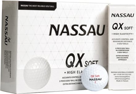 Nassau QX Soft - Golfballen - 12 stuks - Wit