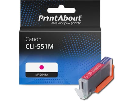 PrintAbout huismerk Inktcartridge CLI-551M Magenta Geschikt voor Canon