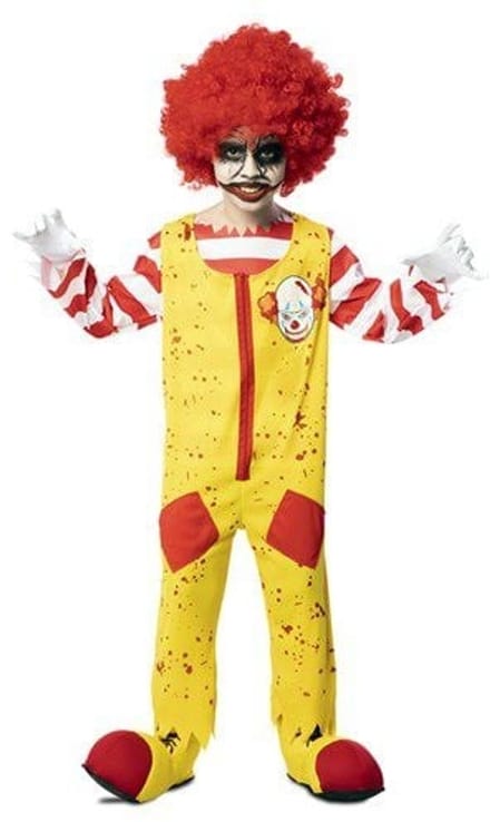 Killer Clown Kostuum Geel Kind Koko - Maat 7-9 jaar
