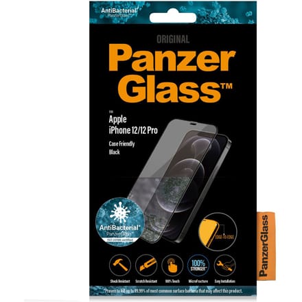 PanzerGlass Screenprotector geschikt voor Apple iPhone 12 Glazen | PanzerGlass Edge to Edge Screenprotector - Case Friendly - Zwart