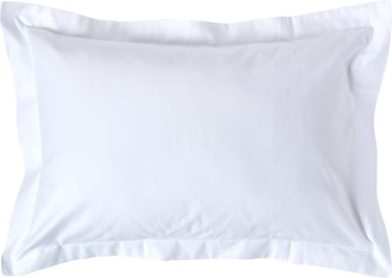 Homescapes Luxe Satijn Kussensloop 50x75 cm met Sierrand – Wit – 100% Egyptisch Katoen – Draaddichtheid 1000