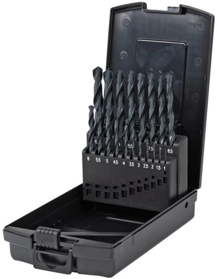 STIER spiraalboorset DIN 338 HSS-R 1-10 mm 19-delig in cassette